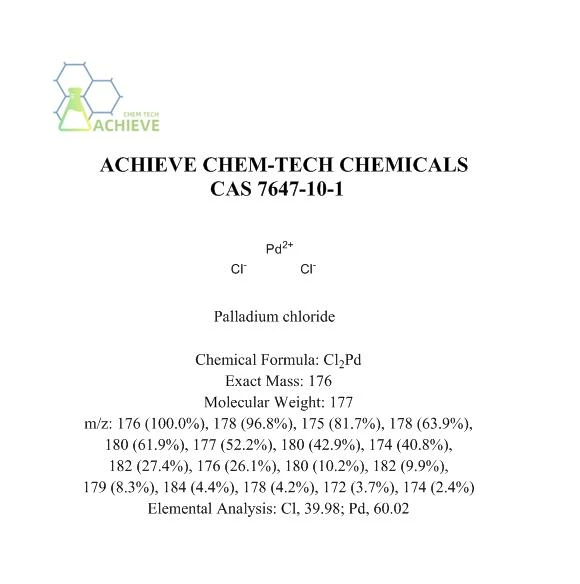 Порошок хлорида палладия CAS 7647-10-1