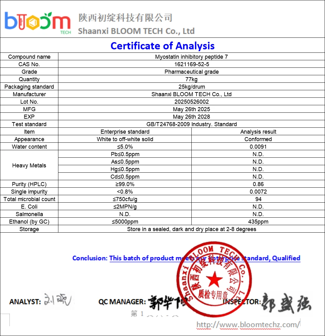 Myostatin Inhibitory Peptide 7 | Shaanxi BLOOM Tech Co., Ltd Myostatin Inhibitory Peptide 7 | Shaanxi BLOOM Tech Co., Ltd