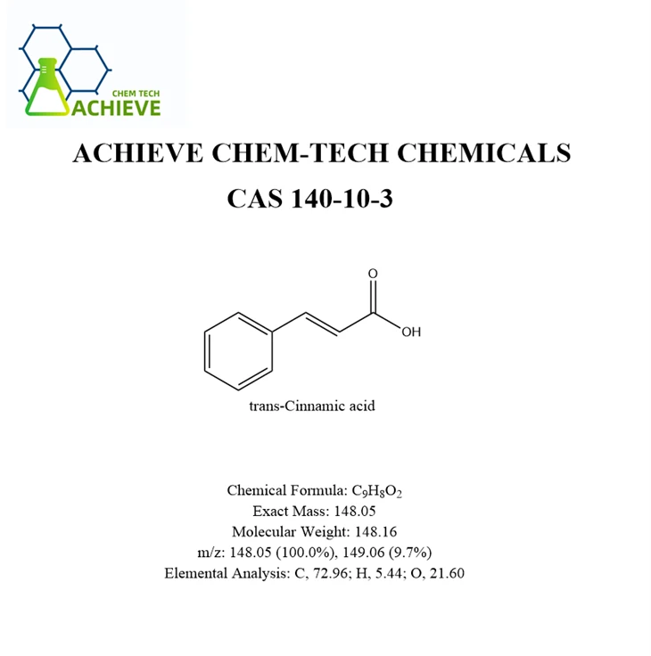 Транс-Порошок коричной кислоты CAS 140-10-3
